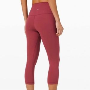 Lululemon Muted Red High Rise Crop Align Leggings/Yoga Pants